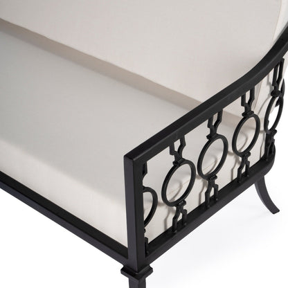 Butler Specialty Company Southport Iron Upholstered Outdoor Sofa, Black  - 5661437