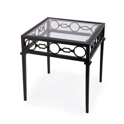Butler Specialty Company Southport Iron Upholstered Outdoor End Table, Black  - 5664437