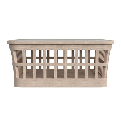 Butler Specialty Company Monhegan Outdoor Teak and Marble Coffee Table, Light Brown  - 5666436
