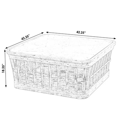 Butler Specialty Company Monhegan Outdoor Teak and Marble Coffee Table, Light Brown  - 5666436