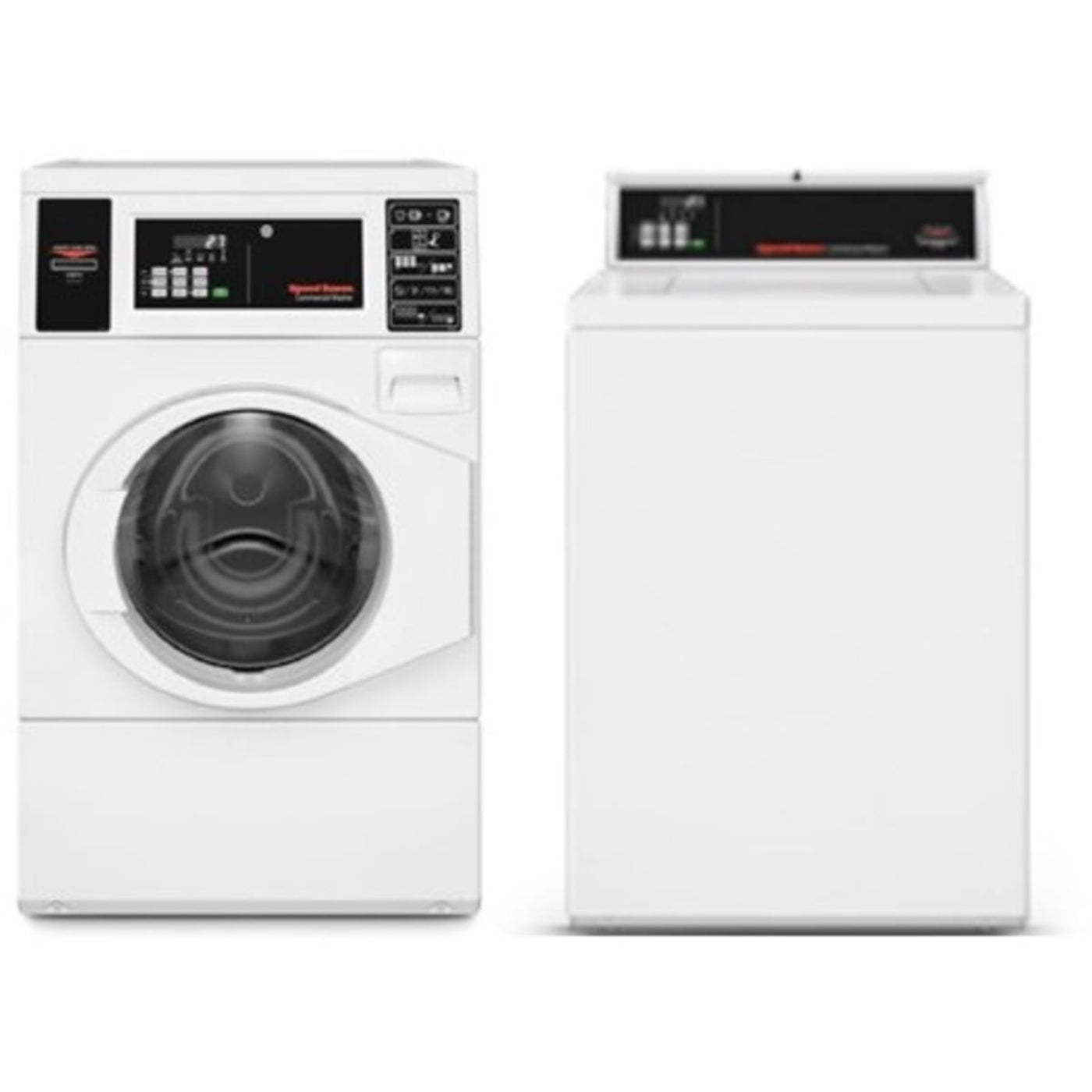 Speed Queen SFNNYASP118TW01 27 Inch Commercial Front Load Washer & Speed Queen SDENYRGS176TW01 27 Inch Commercial Dryer - Speed Queen-SFNNYASP118TW01-SDENYRGS176TW01