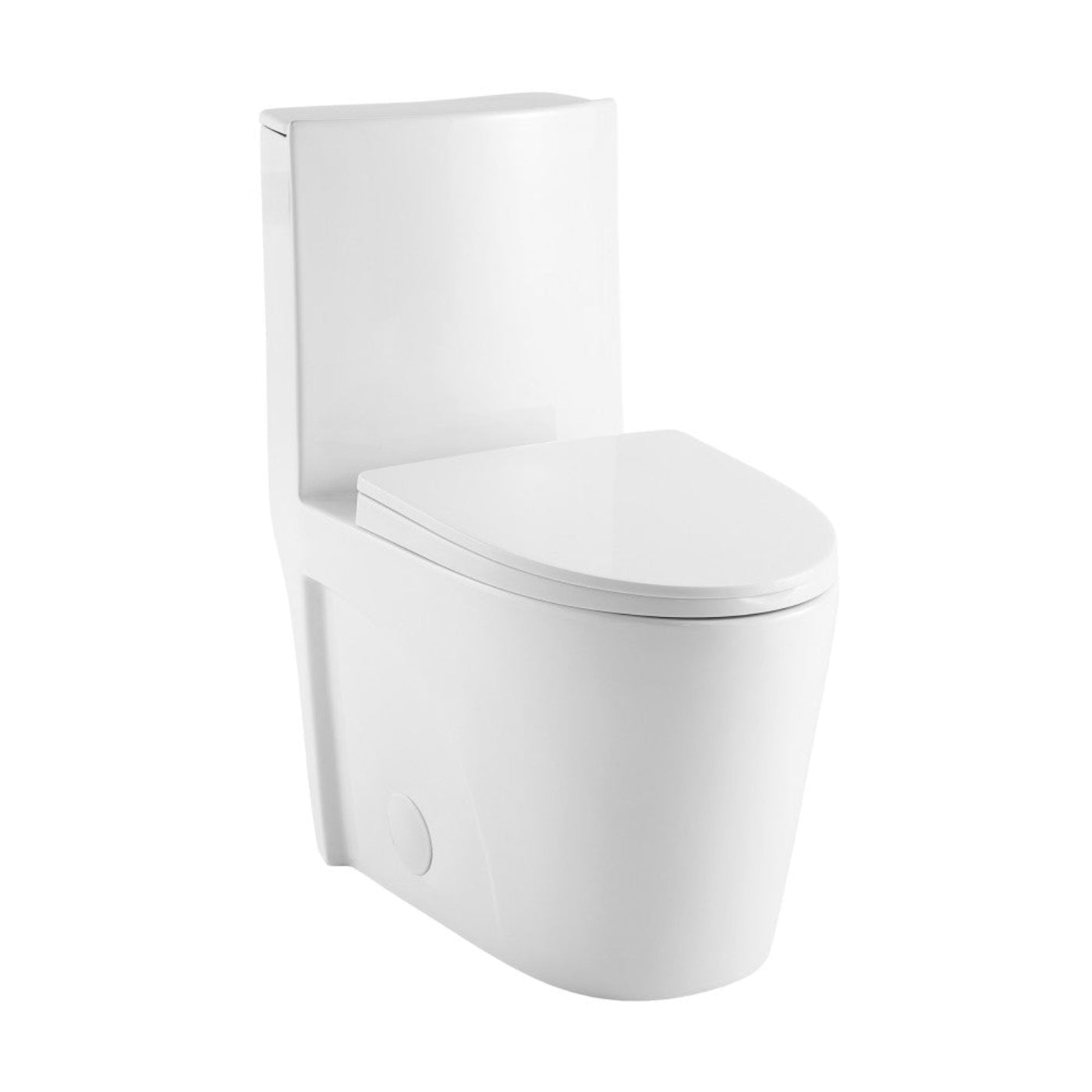 Swiss Madison St. Tropez One-Piece 14" Rough-in 1.28 GPF Right-Hand Vortex Flush Elongated Toilet in Glossy White - SM-1T0816GW