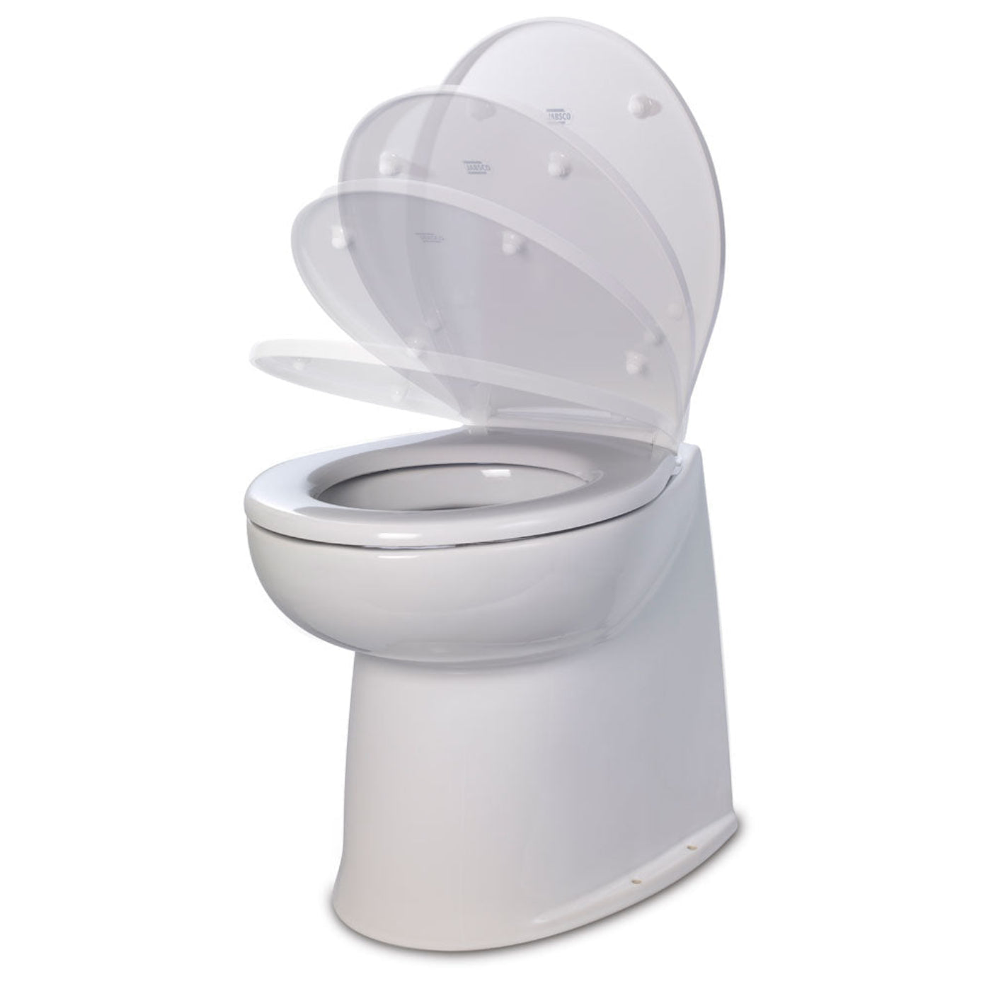Jabsco 17" Deluxe Flush Fresh Water Electric Toilet w/Soft Close Lid - 12V [58040-3012] - CWR-59939