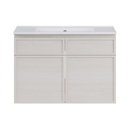 Swiss Madison St. Tropez 30" Wall-Mounted Bathroom Vanity in White Oak with Sink Top - SM-BV0825WO