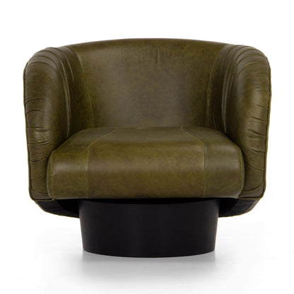 Union Home Rotunda Chair - Green Leather -  LVR00677