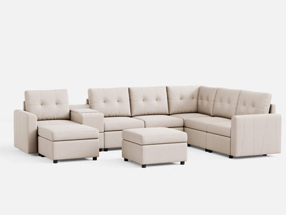 LINSY HOME RUBIK III 5 Seats with 2 Ottomans & Corner & Console - US-LH-SPF-Sofa-S800-F-52111-0-00