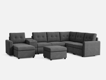 LINSY HOME RUBIK III 5 Seats with 2 Ottomans & Corner & Console - US-LH-SPF-Sofa-S800-F-52111-0-00