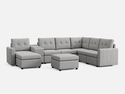LINSY HOME RUBIK III 5 Seats with 2 Ottomans & Corner & Console - US-LH-SPF-Sofa-S800-F-52111-0-00