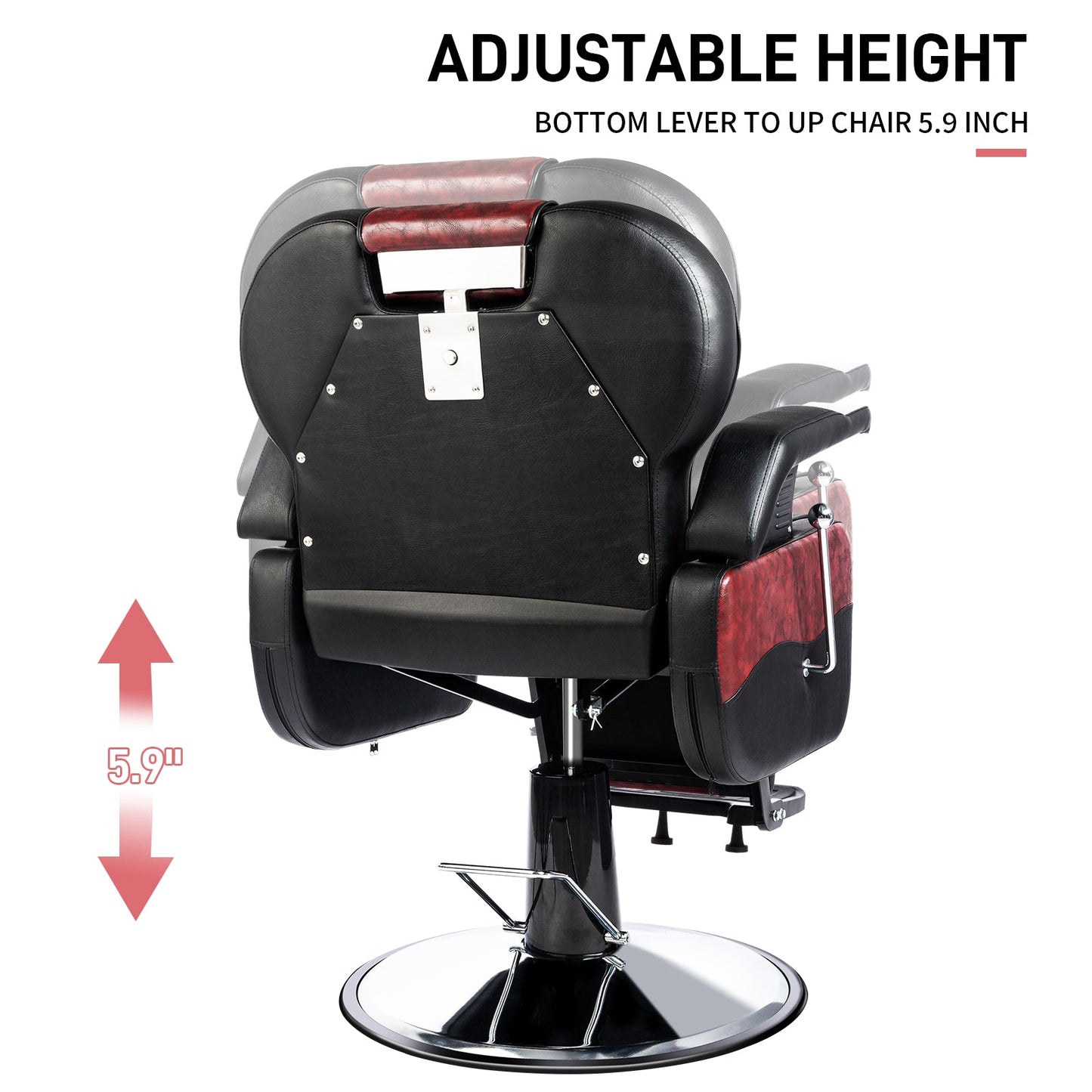 OmySalon BC1201 Classical Style Heavy Duty Hydraulic Reclining Barber Chair - G59000267