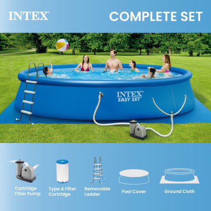 Summer Waves Round Above Ground Swimming Pool Set w/ Cleaning Maintenance Swimming Pool Kit - 173906