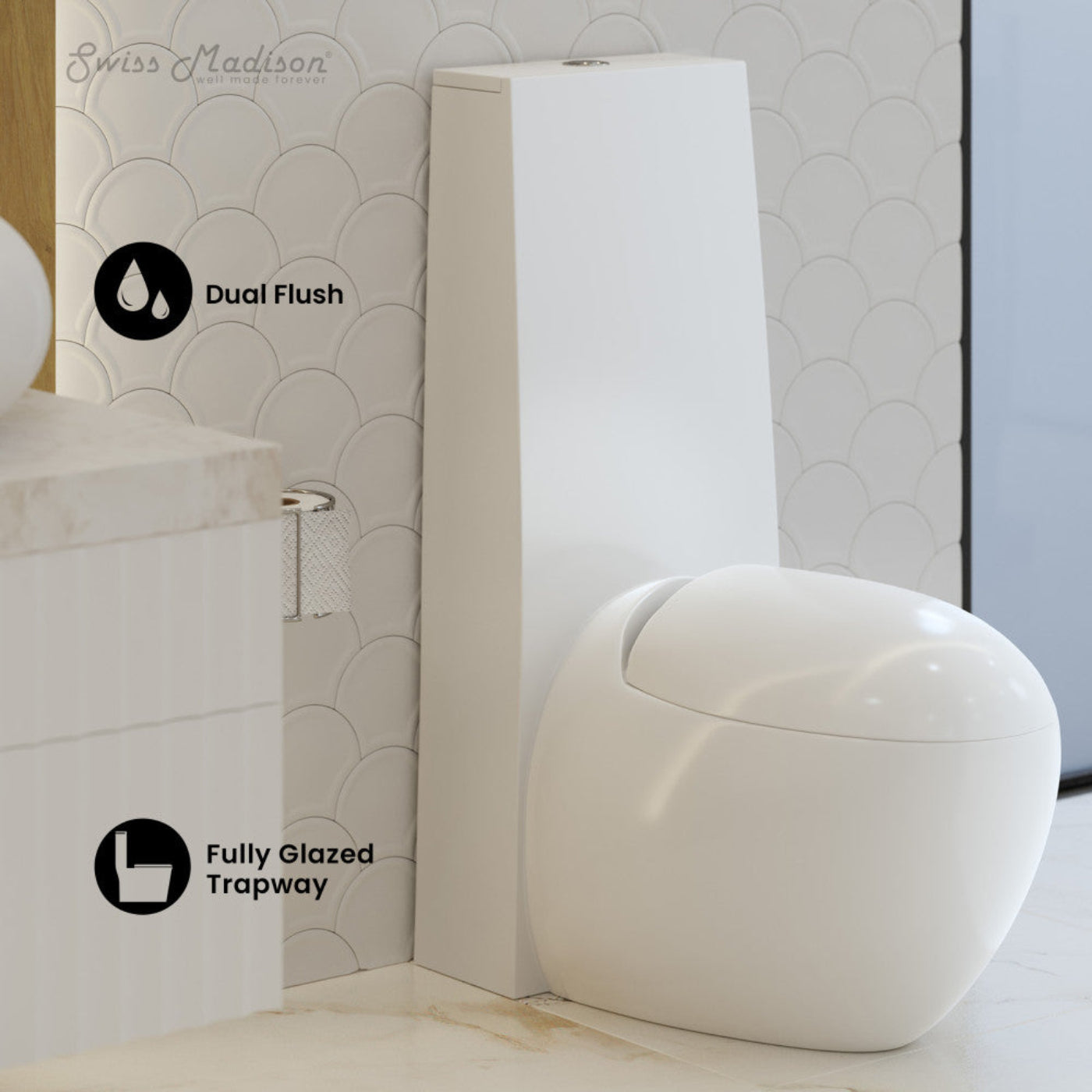 Swiss Madison Plaisir One-Piece Elongated Toilet Dual-Flush 1.1/1.6 gpf - SM-1T660