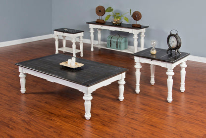 Sunny Designs Carriage House - Coffee Table - Cottage White / Europen Dark - 3273EC-C