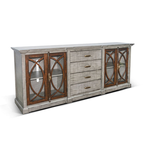 Sunny Designs Homestead Hills - Media Console Long - Tobacco Leaf / Alpine Gray - 3663TA-90