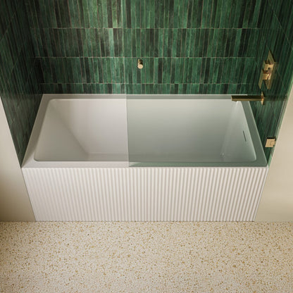 Lafayette 60 x 30 Skirted Right Drain Soaking Apron Bathtub in Glossy White with Integrated Overflow and Drain