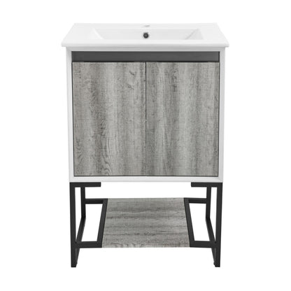 Swiss Madison Marseille 24 Single, Two Doors, Open Shelf Bathroom Vanity - SM-BV142