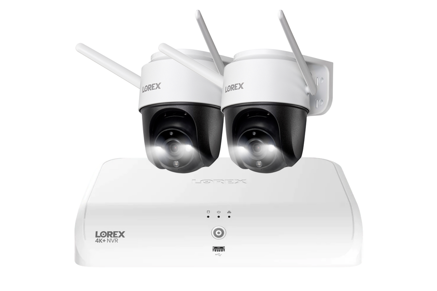 Lorex Fusion 4K+ 16 Channel (8 Wired + 8 Fusion Wi-Fi) 2TB NVR System with Two 2K Pan-Tilt Outdoor Wi-Fi Cameras - N910-2OP