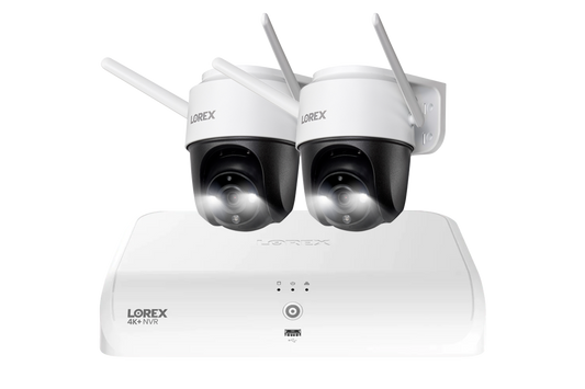 Lorex Fusion 4K+ 16 Channel (8 Wired + 8 Fusion Wi-Fi) 2TB NVR System with Two 2K Pan-Tilt Outdoor Wi-Fi Cameras - N910-2OP