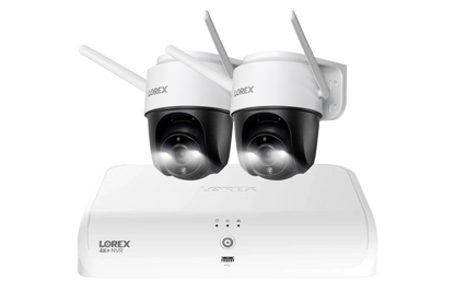 Lorex Fusion 4K+ 16 Channel (8 Wired + 8 Fusion Wi-Fi) 2TB NVR System with Two 2K Pan-Tilt Outdoor Wi-Fi Cameras - N910-2OP