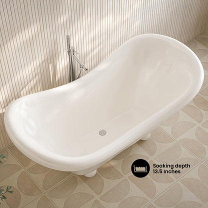Swiss Madison Plaisir II 67" Freestanding Bathtub with Round Feet in Glossy White - SM-FB0702GW