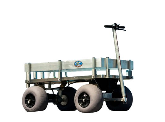 Alumacart Electric Big Kahuna BKEW Rust Resistant Extra Large Beach and Fishing Wagon with Rod Holders New - BKEW