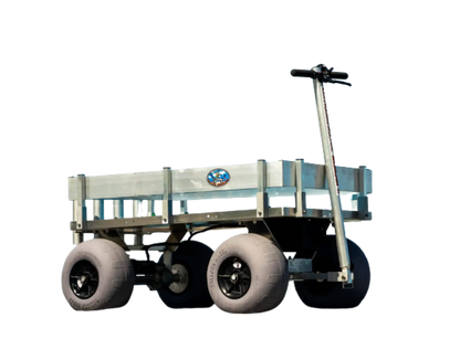 Alumacart Electric Big Kahuna BKEW Rust Resistant Extra Large Beach and Fishing Wagon with Rod Holders New - BKEW