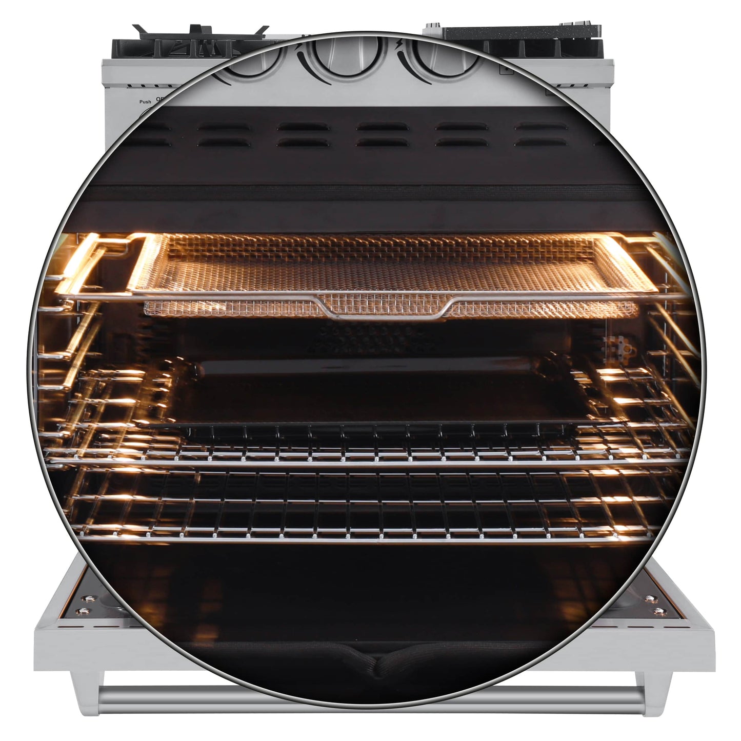 Forno 4-Piece Appliance Package - 30-Inch Gas Range with Air Fryer, Refrigerator, 24-Inch Microwave Drawer, & 3-Rack Dishwasher in Stainless Steel - AP4-6276-30-MWD