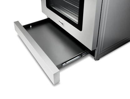Thor Kitchen 5-Piece Appliance Package - 36-Inch Propane Gas Range, Tilt Panel, Refrigerator with Water Dispenser, Wall Mount Hood, Dishwasher, & Microwave Drawer in Stainless Steel - APW5-TRG36B-LP