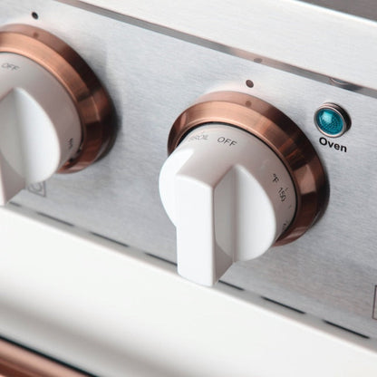 Kucht 30" Pro-Style Propane Gas Dual Fuel Range in White with Rose Gold Accents, KDF302/LP-W-ROSE - KDF302/LP-W-ROSE