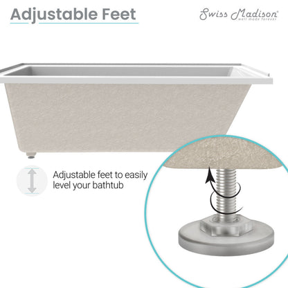 Swiss Madison Voltaire 54 x 30 Right Drain Soaking Alcove Bathtub in Glossy White - SM-AB563