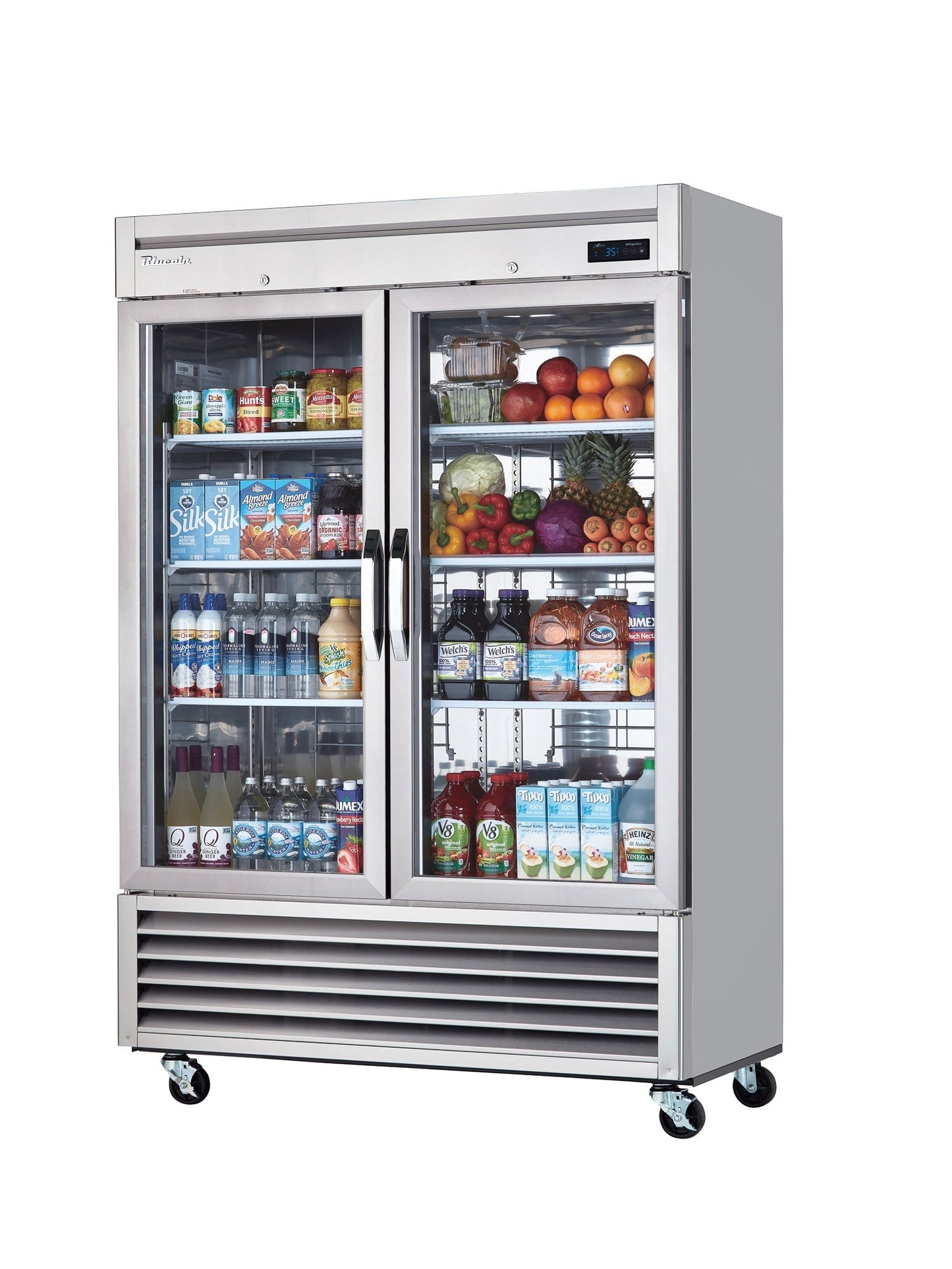 Blue Air BSR49G-HC | 54" Wide 2 Glass Door Bottom Mount Reach-In Refrigerator - BSR49G-HC