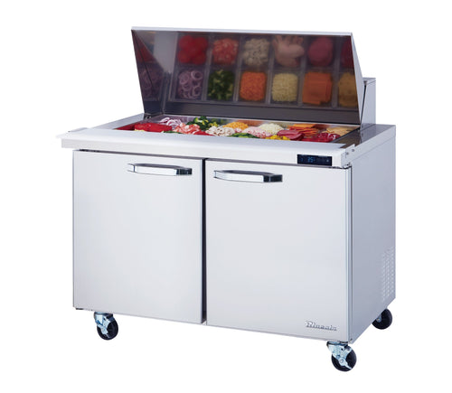 Blue Air BLMT48-HC | 48" Wide 2 Door Mega Top Sandwich Prep Table - BLMT48-HC