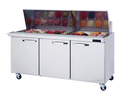 Blue Air BLMT72-HC | 60" Wide 3 Door Mega Top Sandwich Prep Table - BLMT72-HC