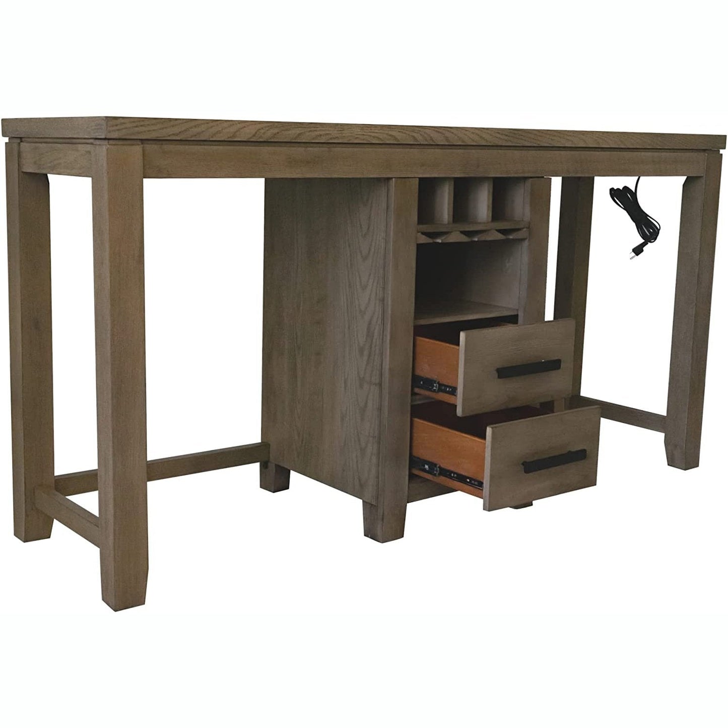 Sunset Trading Saunders 71" Narrow Bar Console Sofa Table with Charging Station - ED-D18620TCB