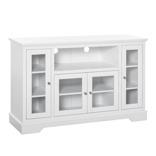 HomCom Sideboard Buffet Cabinet with Storage, Kitchen Cabinet Coffee Bar Cabinet with Glass Doors for Living Room, Kitchen, White - B08YN1ZYTJ