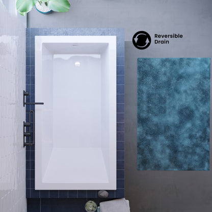 Swiss Madison Voltaire 60 x 36 Reversible Drain Soaking Drop-in Bathtub in Glossy White with Integrated Overflow, Drain Included - SM-DB0516GW