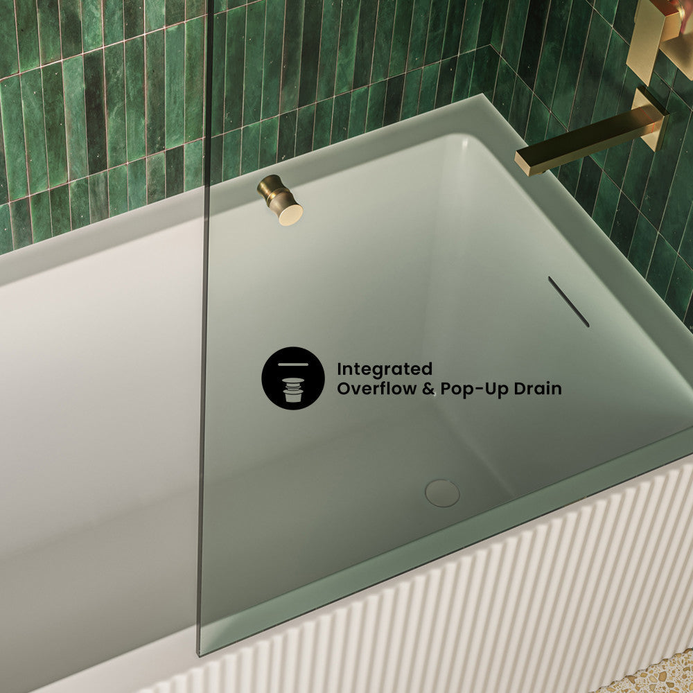 Lafayette 60 x 30 Skirted Right Drain Soaking Apron Bathtub in Glossy White with Integrated Overflow and Drain