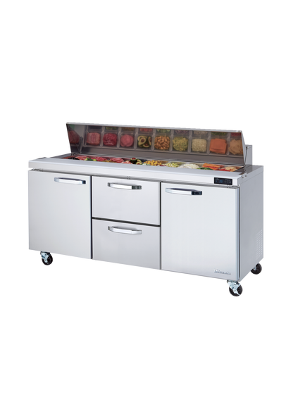 Blue Air | 72" Wide 2 Drawer Sandwich Prep Table - BLPT72-D2M-HC