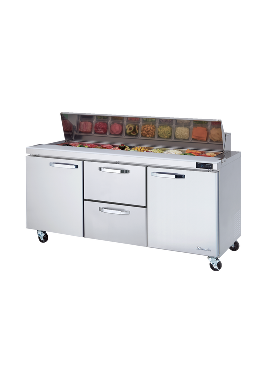 Blue Air | 72" Wide 2 Drawer Sandwich Prep Table - BLPT72-D2M-HC