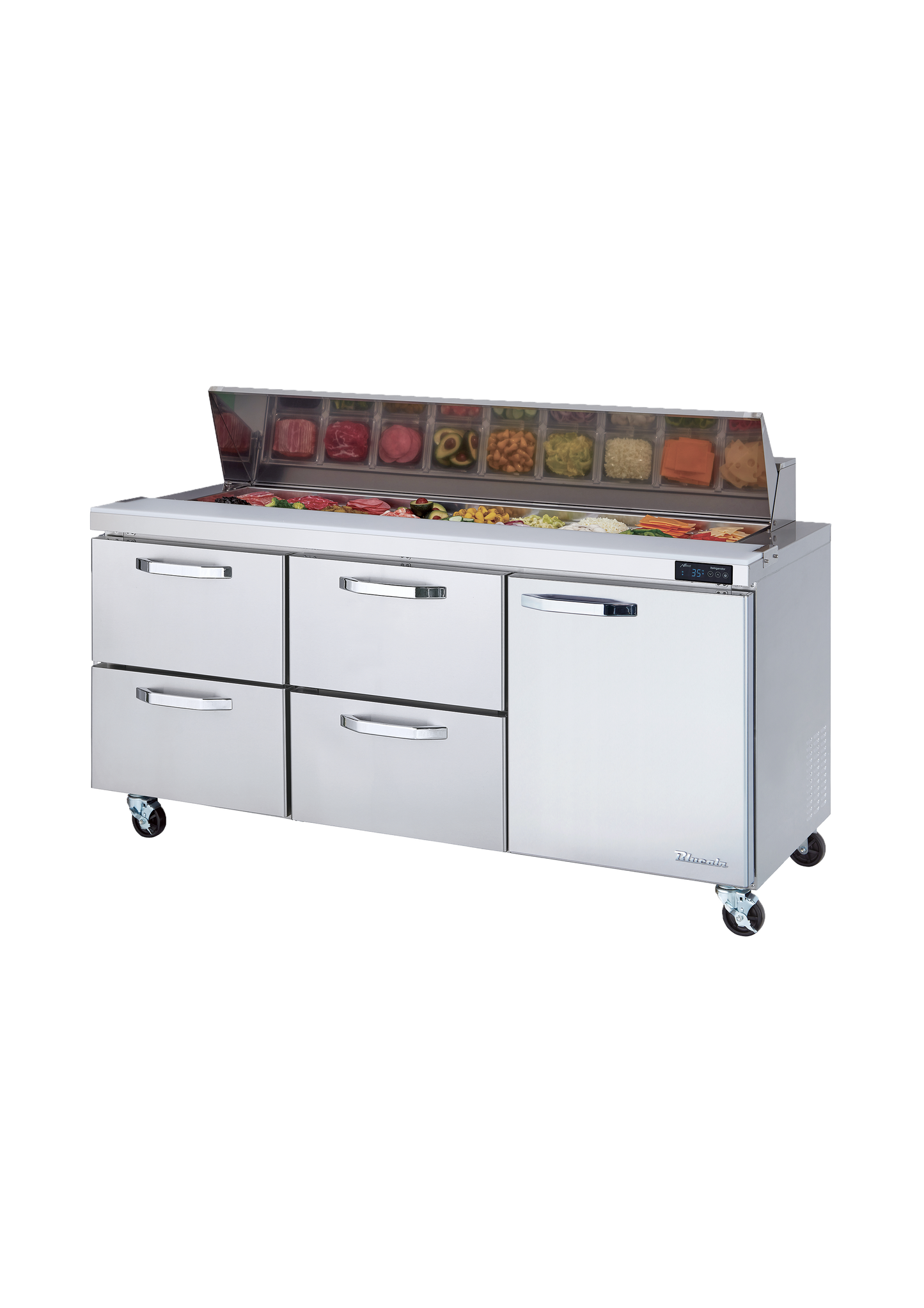 Blue Air | 72" Wide 4 Drawer Sandwich Prep Table - BLPT72-D4LM-HC