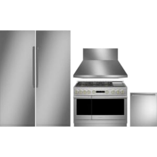 Monogram 5-Piece Package 30 Panel-Ready Premium Column Smart Refrigerator 30 Panel-Ready Premium Column Fand reezer and 48 Gas Range and 24 Integrated Dishwasher and ZVW1480SPSS 48 Hood - Monogram-ZIR301NPNII
