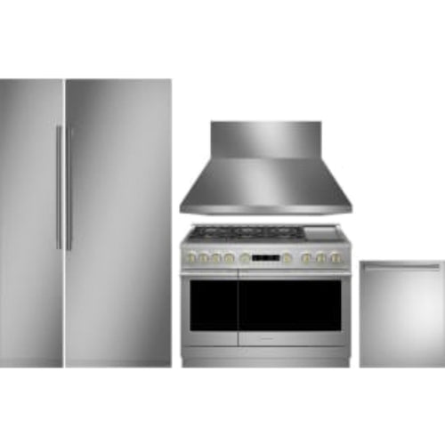 Monogram 5-Piece Package 30 Panel-Ready Premium Column Smart Refrigerator and 18 Panel-Ready Premium Column Freezer and ZGP486NDTSS 48 Gas Range and ZDT985SPNSS 24 Integrated Dishwasher and 48 Hood - Monogram-ZIR301NPNII