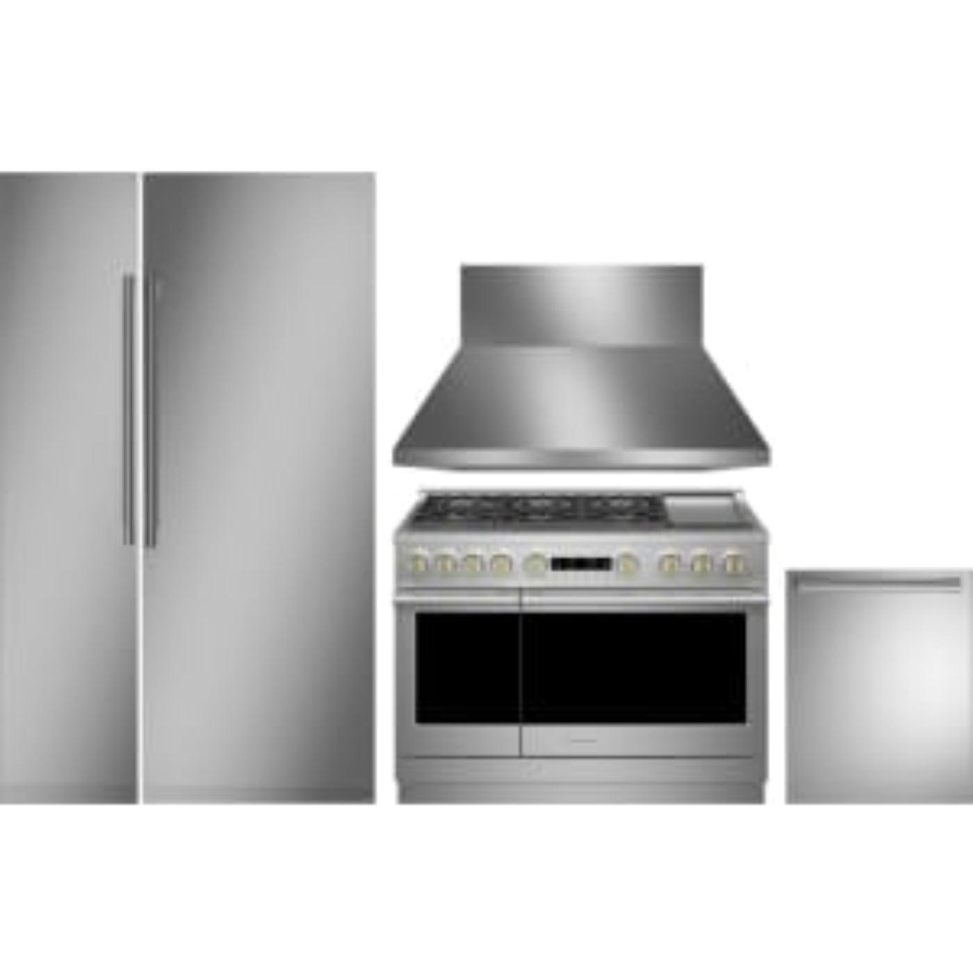 Monogram 5-Piece Package 30 Panel-Ready Premium Column Smart Refrigerator and 18 Panel-Ready Premium Column Freezer and ZGP486NDTSS 48 Gas Range and ZDT985SPNSS 24 Integrated Dishwasher and 48 Hood - Monogram-ZIR301NPNII