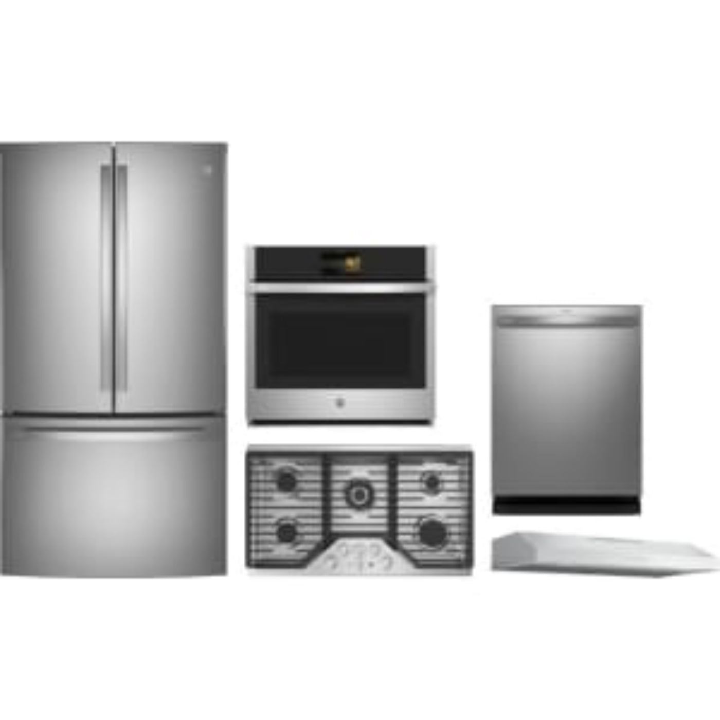 GE Appliances Profile 5-Piece Package 36 Counter-Depth French-Door and Gas Cooktop and 30 Smart Single Wall Oven and 24 Integrated Smart Dishwasher and  36 Under Cabinet Smart Range Hood - PDT715SYVFS