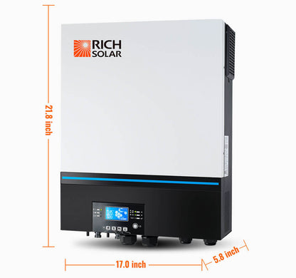 Rich Solar Complete Off-Grid Solar Kit RS-H6548 | 8000W PV Input 48V 120VAC Output + 6560(16x410) Watt Solar PV [KIT-SR0001] - SRx3-H6548x1-M410x16