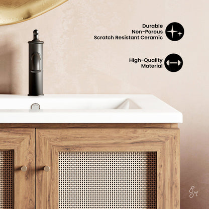 Swiss Madison Classe 30" Freestanding Bathroom Vanity in Golden Oak with Sink Top - SM-BV664