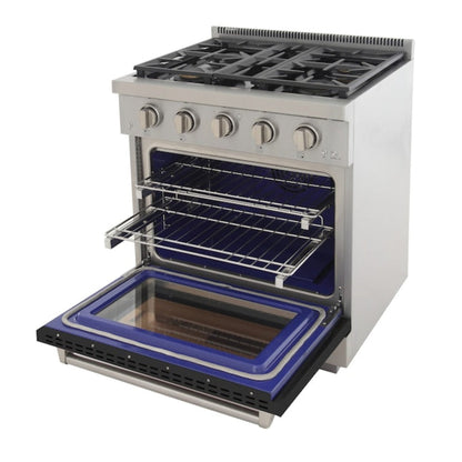 Kucht Professional 30" 4.2 cu. ft. Natural Gas Range in Black with True Simmer Burners, KFX3000X-BK - KFX3000X-BK