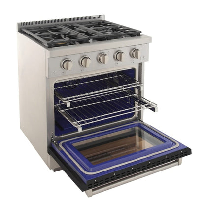 Kucht Professional 30" 4.2 cu. ft. Natural Gas Range in Black with True Simmer Burners, KFX3000X-BK - KFX3000X-BK