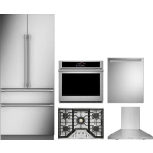 Monogram 5-Piece Package ZIP364IPVII 36 Premium Integrated Panel-Ready 4-Door French-Door Smart Refrigerator and ZGU30RSLSS 30 Cooktop and ZTS90DPSNSS 30 Electric Wall Oven and ZDT925SPNSS 24 Integrated Dishwasher and ZVW8301SWSS 30 Hood