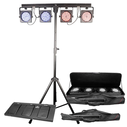 CHAUVET DJ 4BAR USB DMX LED Wash Light System w/Tripod, Travel Bags  - 427414