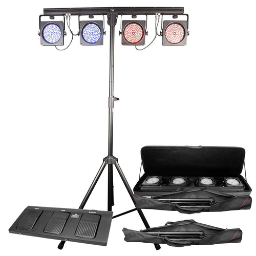 CHAUVET DJ 4BAR USB DMX LED Wash Light System w/Tripod, Travel Bags  - 427414